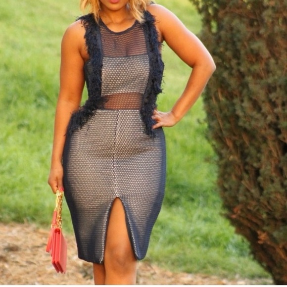 Caribbean Queen Blue Mesh Dress - Picture 1 of 16